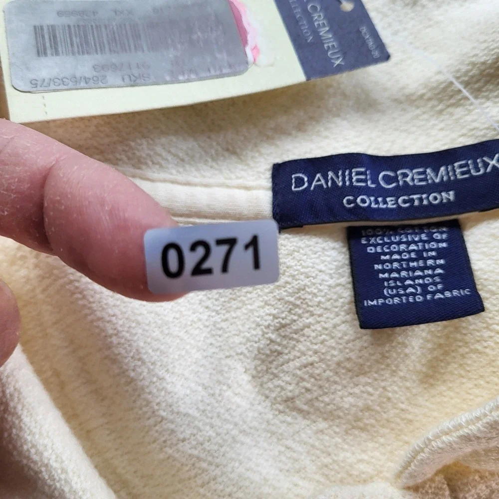 Daniel Cremieux Collection Mens XXL Polo Shirt Ivory Cotton Short Sleeve NWT